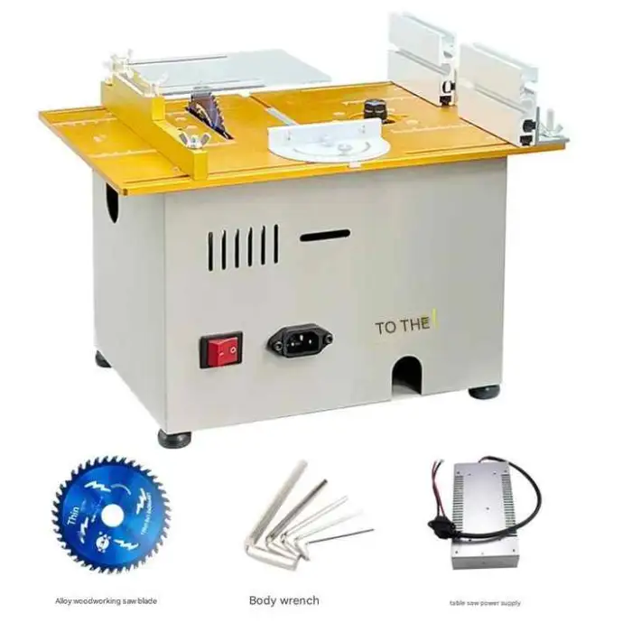 Portable Mini Multi-Function Table Saw Woodworking Machine Aluminum Groove Trimming Cutting Bench Cutter Motor Horizontal