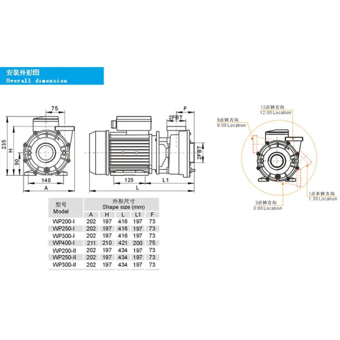 3HP 2-Speed Tub Spa Bath Pump Hydromassage Bathtub Pump