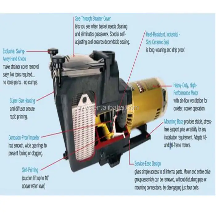 Hayward Water Pumps 3HP Single-speed In-ground Hayward Swimming Pool Pump