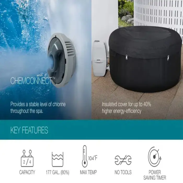 Outdoor Inflatable Tub Spa Pool with PVC Whirlpool Pump Included