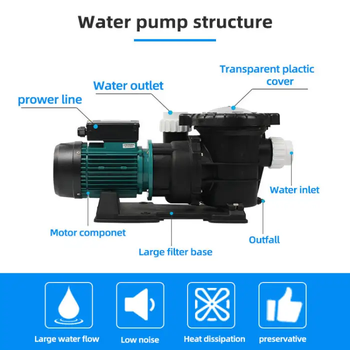 Small Pool Water Pump 1hp Motor Swimming Pool Pump Swimming Pool Electric Water Pumps