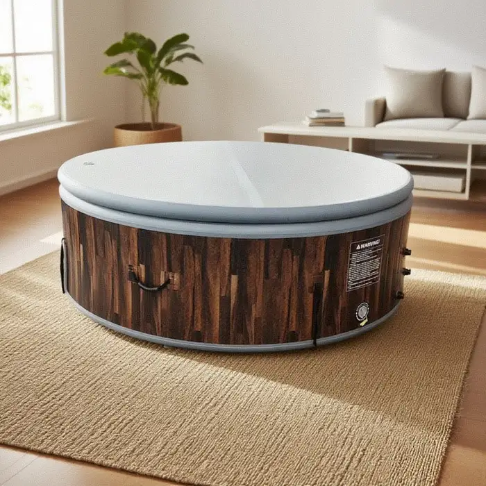 Outdoor Inflatable Spa Pool 4 Person and Massage Tub With Pump in Square Shape