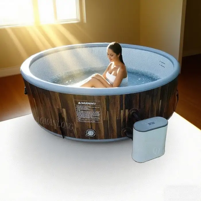 Outdoor Inflatable Spa Pool 4 Person and Massage Tub With Pump in Square Shape