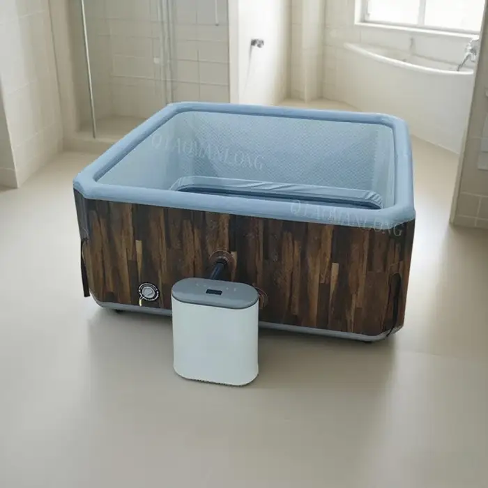 Outdoor Inflatable Spa Pool 4 Person and Massage Tub With Pump in Square Shape