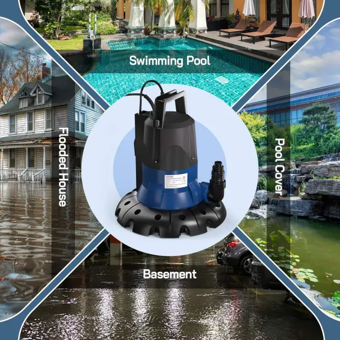 Cofiyard 1/2 HP High Pressure Automatic Pool Cover Pump 3148 GPH Submersible Sump Pump 25ft Cable Swimming Pool Garden Pond