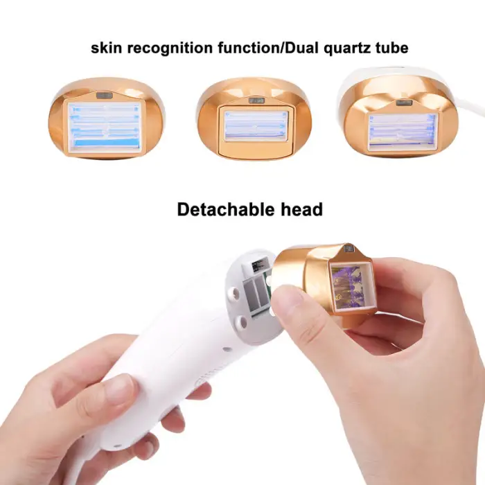 High Energy Home Use 43J Multiple Replaceable Lamps IPL Hair Removal Device with Skin Sensor and IGBT Fast Flashing Speed