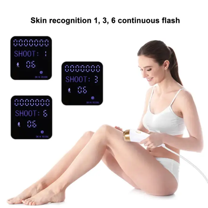 High Energy Home Use 43J Multiple Replaceable Lamps IPL Hair Removal Device with Skin Sensor and IGBT Fast Flashing Speed
