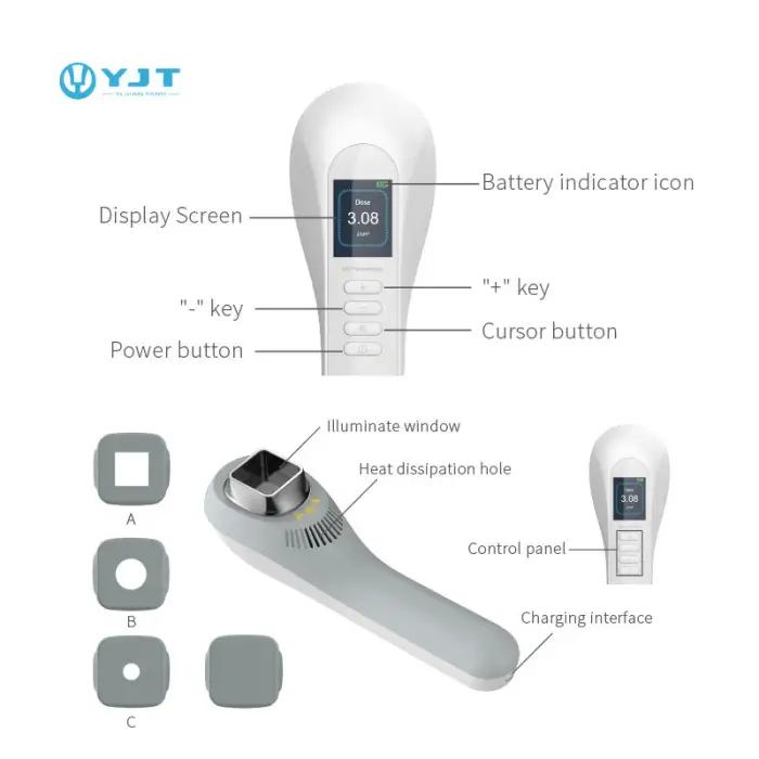 Clinic Use Portable Handheld 308nm Led Uvb Phototherapy for Vitiligo Treatment Phototherapy for Skin Diseases Treatment