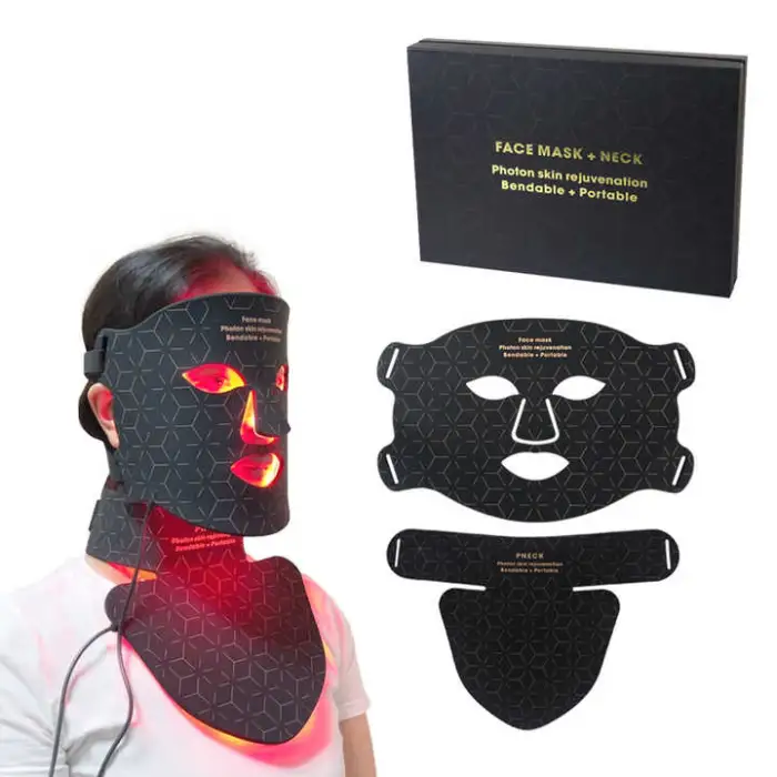 Home Beauty Machine Silicone Red Light Therapy Mask Infrared 460nm 630nm 590nm 850nm Facial Mask Device
