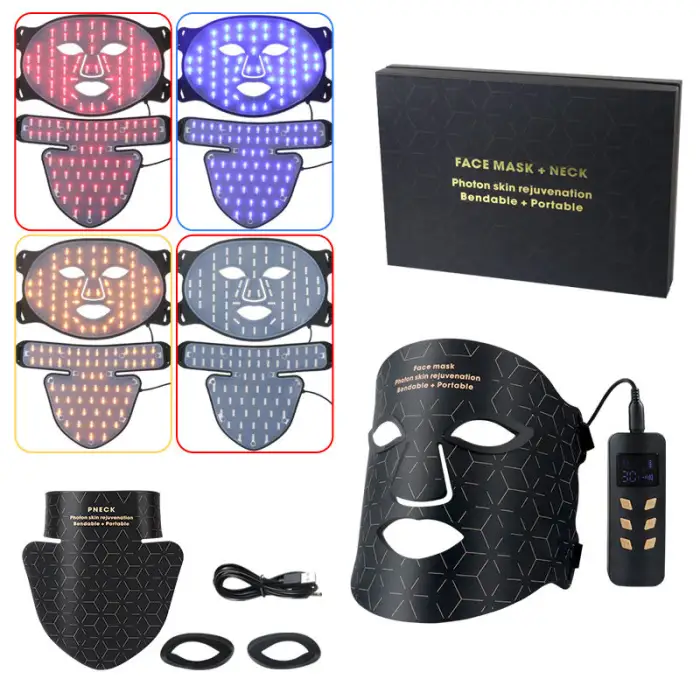 Home Beauty Machine Silicone Red Light Therapy Mask Infrared 460nm 630nm 590nm 850nm Facial Mask Device