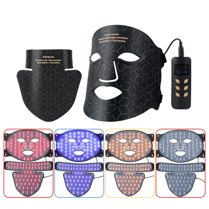 Home Beauty Machine Silicone Red Light Therapy Mask Infrared 460nm 630nm 590nm 850nm Facial Mask Device