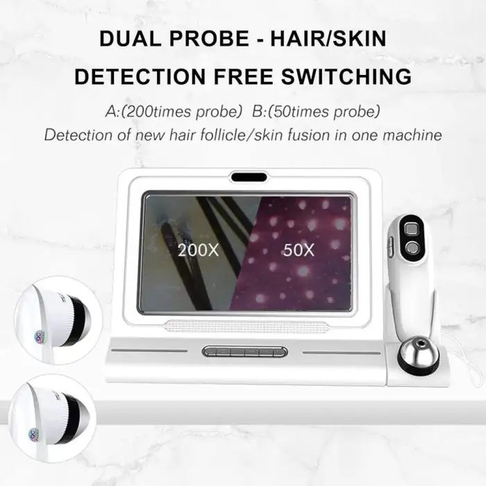 Professional Desktop Skin and Hair Analyzer Machine With DoubleFusion Head for Scalp Face Diagnosis ABS Material With US/EU Plug