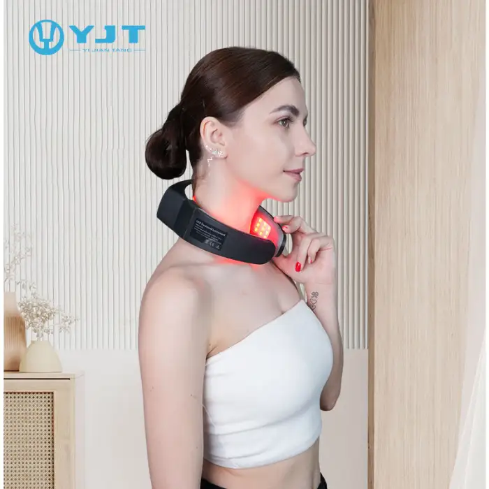 LED Neck Light Therapy Blood Circulation Improvement Reduce Hypertension Physical Therapy Device