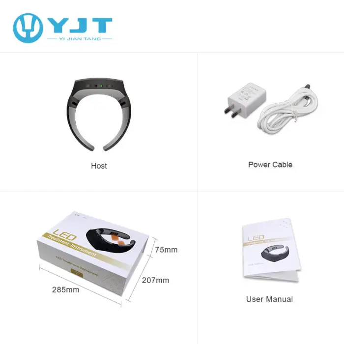 LED Neck Light Therapy Blood Circulation Improvement Reduce Hypertension Physical Therapy Device