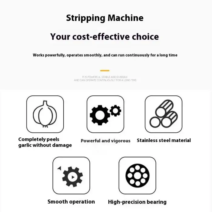 Customized Stainless Steel 200W Motor Commercial Automatic Garlic Peeling Machine Fruit & Vegetable Peeler & Beater