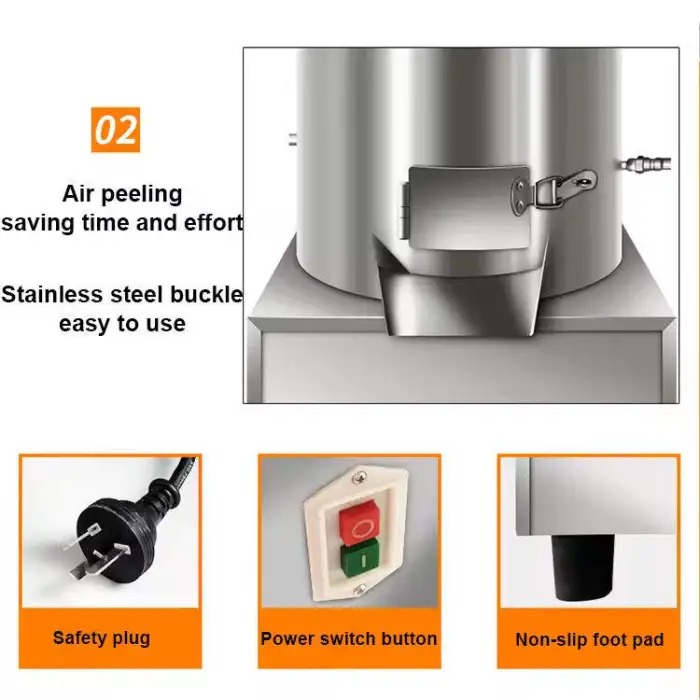 High Efficiency air Pressure Garlic Peeler Quick Dry Garlic Skin Peeler Automatic Garlic Peeling Machine