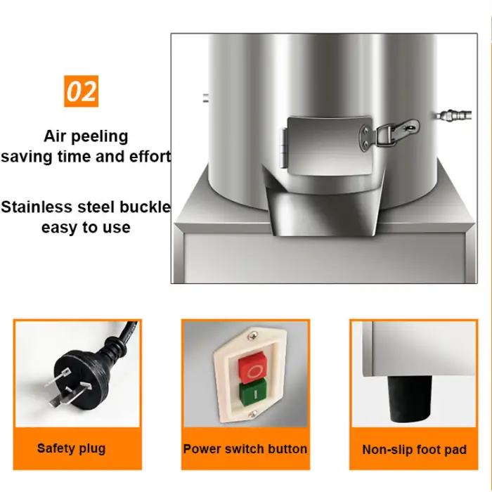 Supply Industrial Air Stripping Garlic Peeling Machinery Automatic Breaker Separator Garlic Peeling Machine