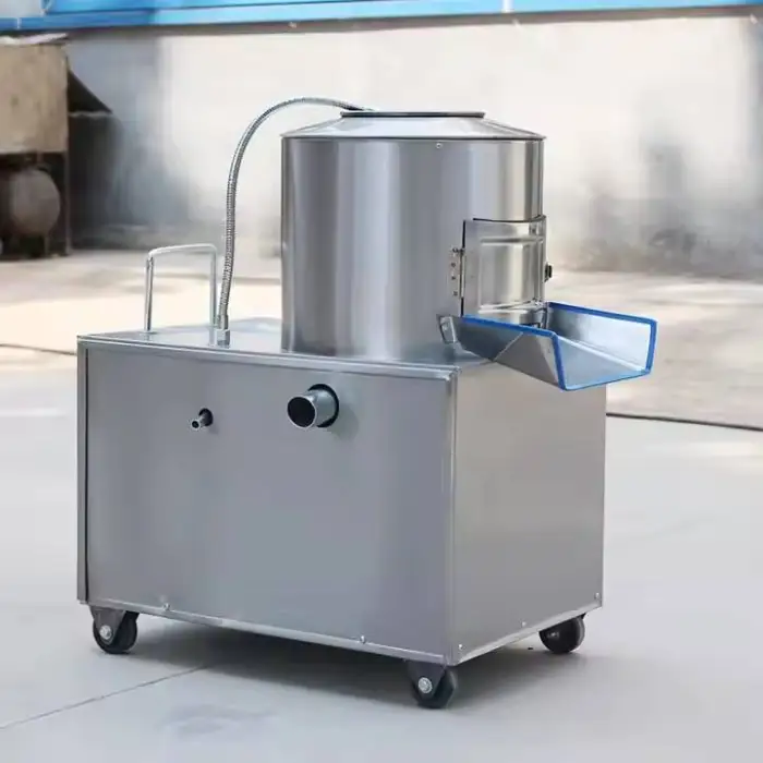Commercial Automatic Stainless Steel Vegetable Peeling Cleaning Machine 450kg/h Output for Potatoes Taro Fruits Garlic Flour