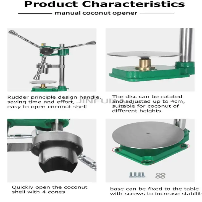 Stainless Steel Coco Water Punch Machine Young Green Coconuts Opener