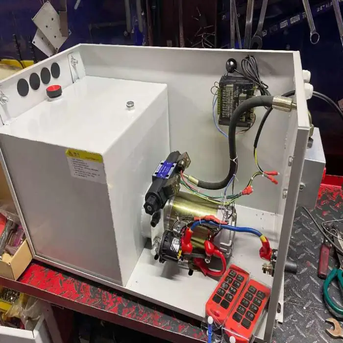 12V 24V Flying Wing Vehicle Hydraulic Power Unit with Integrated Oil Tank Two-Way for Wing Van Truck