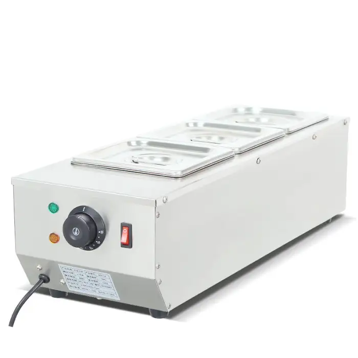 Electric 3 Pans Chocolate Warmer Boiler Chocolate Cheese Melting Pot Tempering Machine