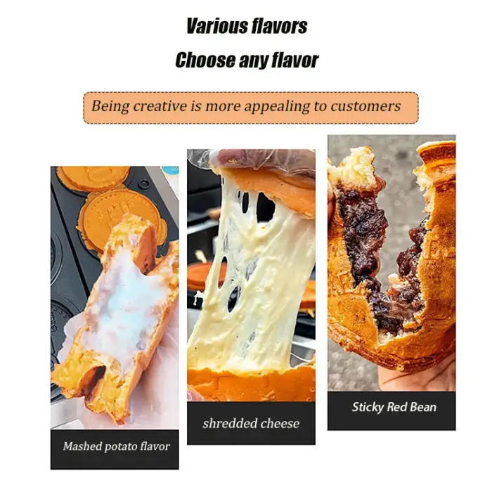 Korea Cheese Coin Bread Machine Machines for Small Business Customized Snack Equipment Cheese Gold Coin Waffle Maker