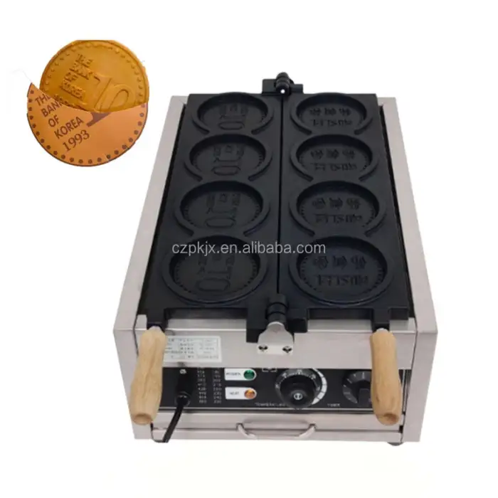 Professional Coin Pancake Maker Machine / Electric Coin Waffle Maker / Gas Coin Cheese Bread Making Machine