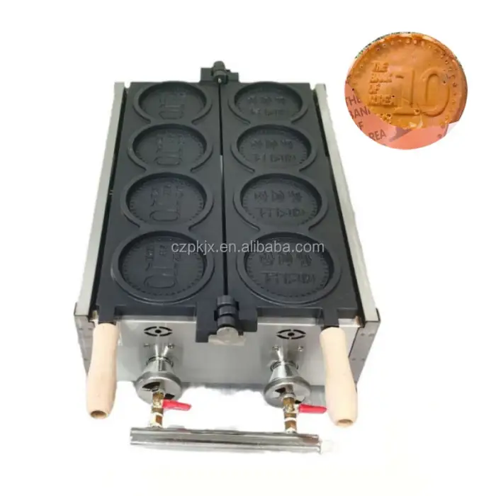 Professional Coin Pancake Maker Machine / Electric Coin Waffle Maker / Gas Coin Cheese Bread Making Machine