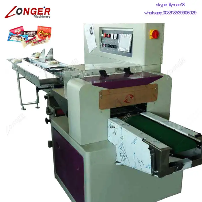 Commercial Used Low Chocolate Energy Bar Packaging Cutlery Diaper Cheese Flow Pack Cake Packing Machine