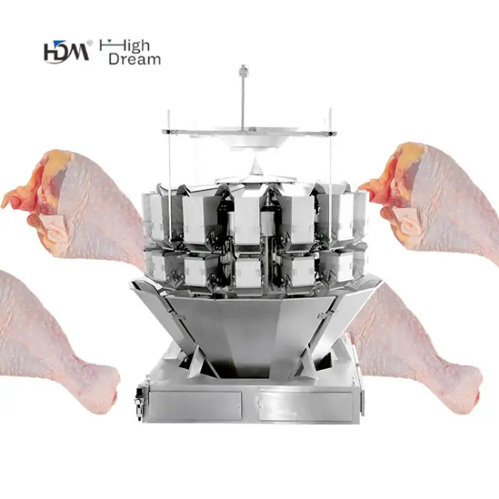 High Dream Cheese Automatic Weigher Machine Anti Stick Texture Design Multihead Combination Weighing Scale for Sticky Food