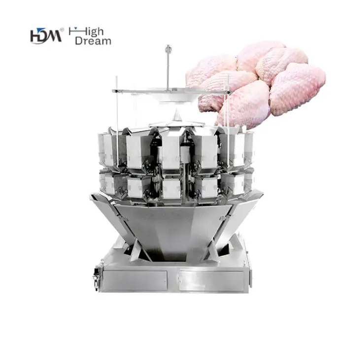 High Dream Cheese Automatic Weigher Machine Anti Stick Texture Design Multihead Combination Weighing Scale for Sticky Food