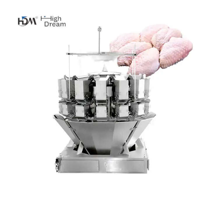 High Dream Cheese Automatic Weigher Machine Anti Stick Texture Design Multihead Combination Weighing Scale for Sticky Food