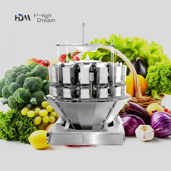 High Dream Cheese Automatic Weigher Machine Anti Stick Texture Design Multihead Combination Weighing Scale for Sticky Food