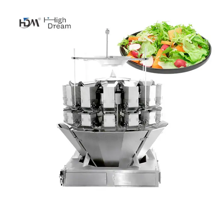 High Dream Cheese Automatic Weigher Machine Anti Stick Texture Design Multihead Combination Weighing Scale for Sticky Food