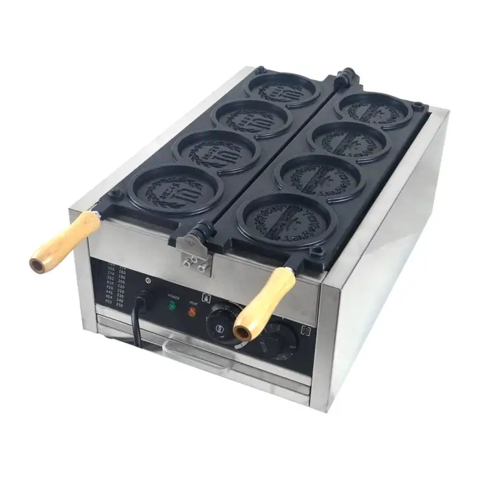 XEOLEO Commercial Electric Coin Waffle Machine Non-stick Waffle Maker Machine 10 Yen Coin Cheese Coin Waffle Maker