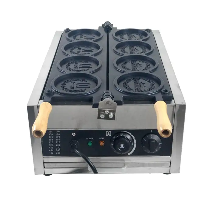 XEOLEO Commercial Electric Coin Waffle Machine Non-stick Waffle Maker Machine 10 Yen Coin Cheese Coin Waffle Maker