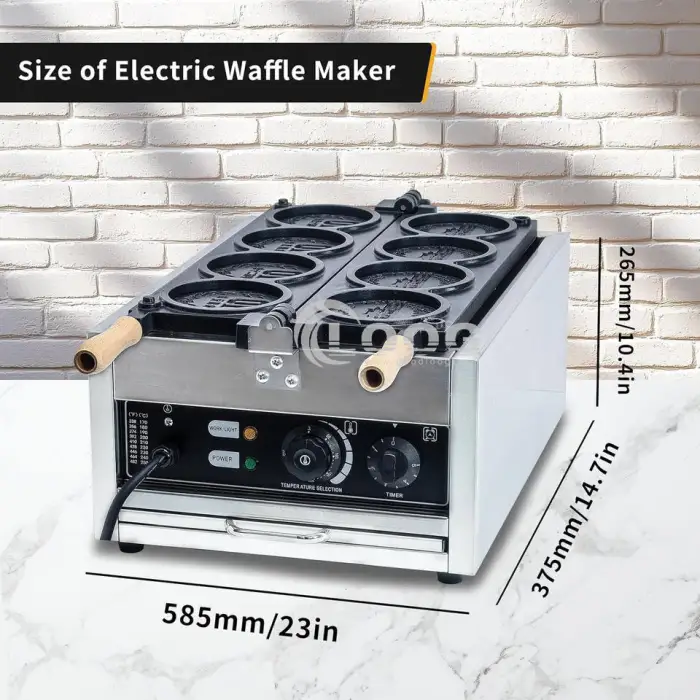 Professional Restaurant Equipment Electric 4pcs Japanese Cheese Gold Coin Pancake Waffle Maker 10 Yen Commercial Burger Machine