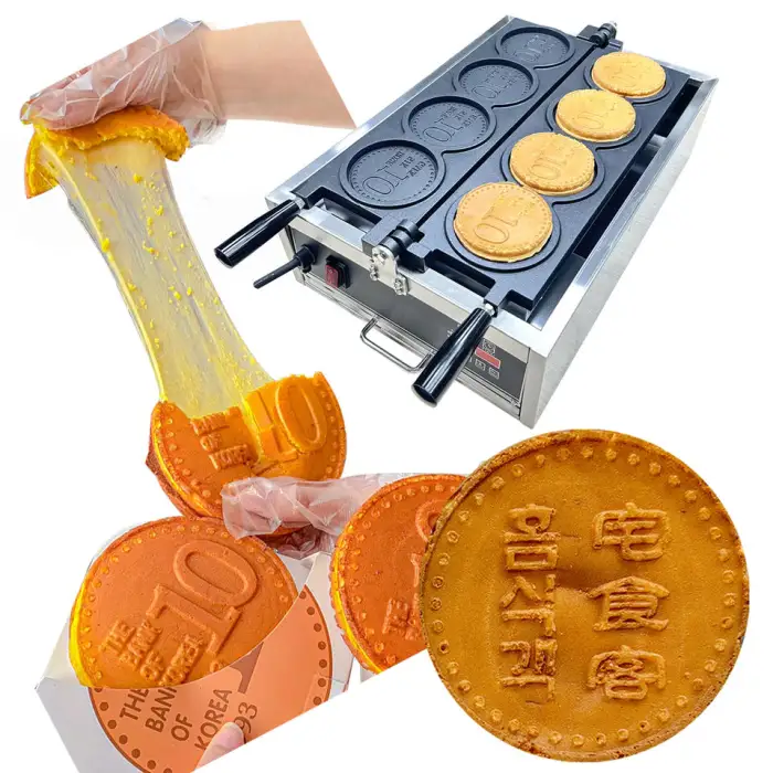 Popular Cheese Gold Coin Waffle Maker Cheese Bread Machine Waffle Machine for Business Ideas
