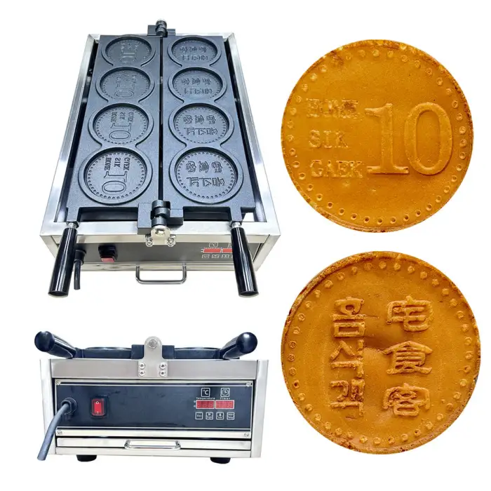 Popular Cheese Gold Coin Waffle Maker Cheese Bread Machine Waffle Machine for Business Ideas