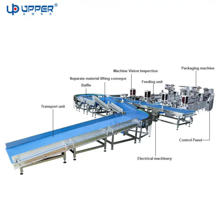 Dried Tofu Sheet Cheese Turning Feeding Packaging Line Automatic Stacking Biscuit Flow Packing Machine with Visual Inspection