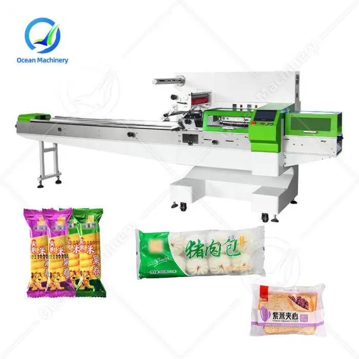 OCEAN Pillow Ice Cream Bag Pack Automatic Small Frozen Cheese Bread Package Machine for Biscuit