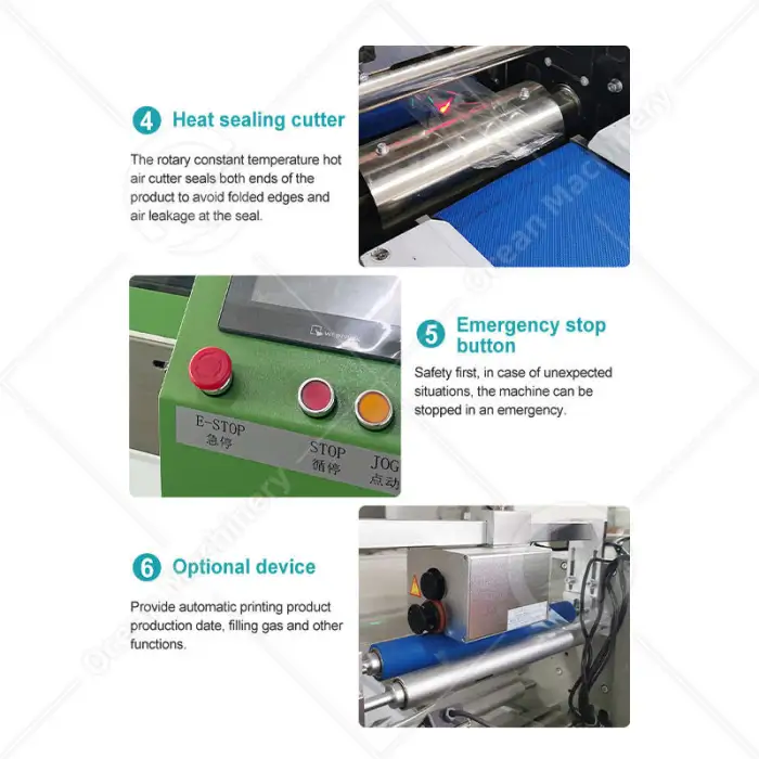 OCEAN Pillow Ice Cream Bag Pack Automatic Small Frozen Cheese Bread Package Machine for Biscuit