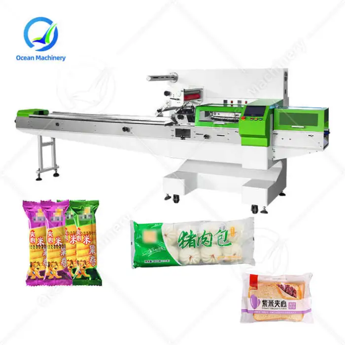 OCEAN Pillow Ice Cream Bag Pack Automatic Small Frozen Cheese Bread Package Machine for Biscuit