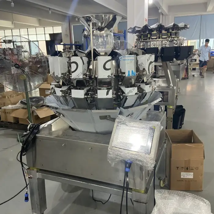 OEM Cheese Puffed Food Grain Rice Coffee Beans Weighing Filling Multi-Head Weigher Sugar Packaging Machine