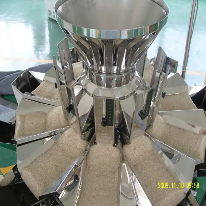 OEM Cheese Puffed Food Grain Rice Coffee Beans Weighing Filling Multi-Head Weigher Sugar Packaging Machine