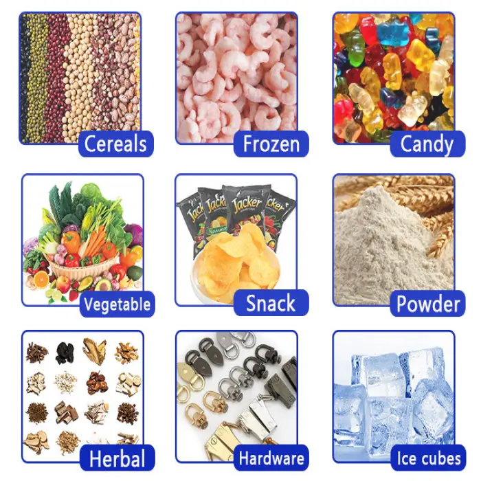 OEM Cheese Puffed Food Grain Rice Coffee Beans Weighing Filling Multi-Head Weigher Sugar Packaging Machine