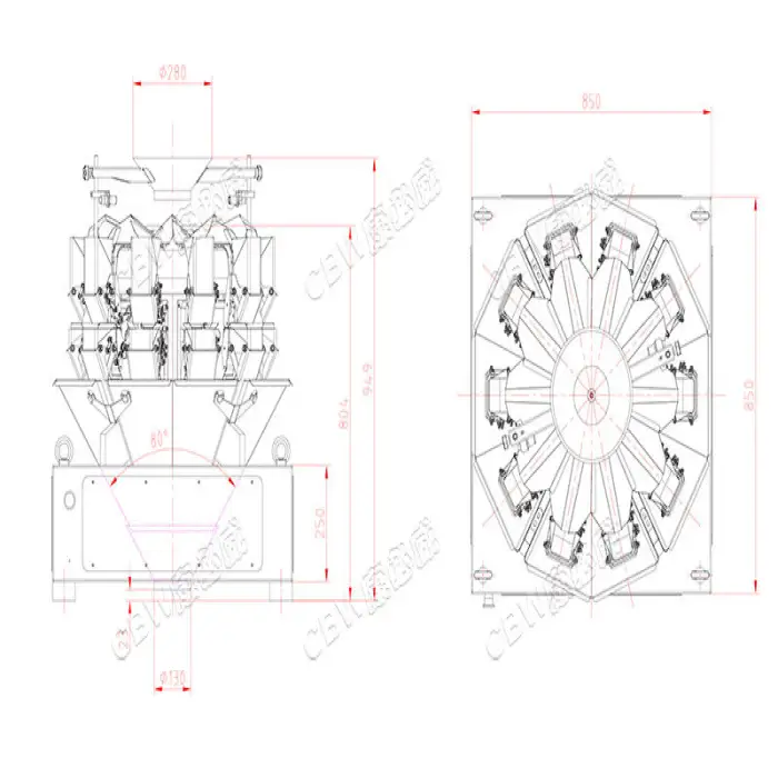 OEM Cheese Puffed Food Grain Rice Coffee Beans Weighing Filling Multi-Head Weigher Sugar Packaging Machine