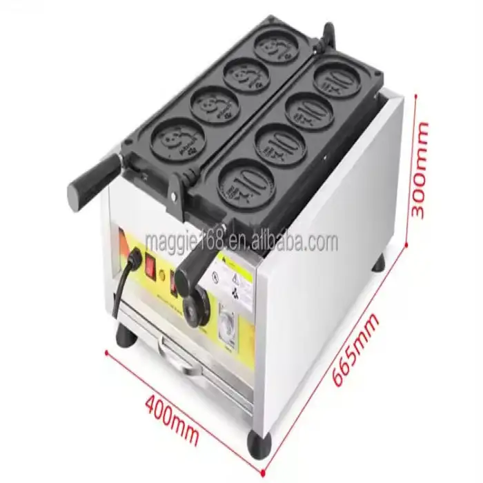 Non-Stick Personalized logo Cheese Coin Bread Machine for Small Business Custom Mold Red Bean Pancake Waffle Machines