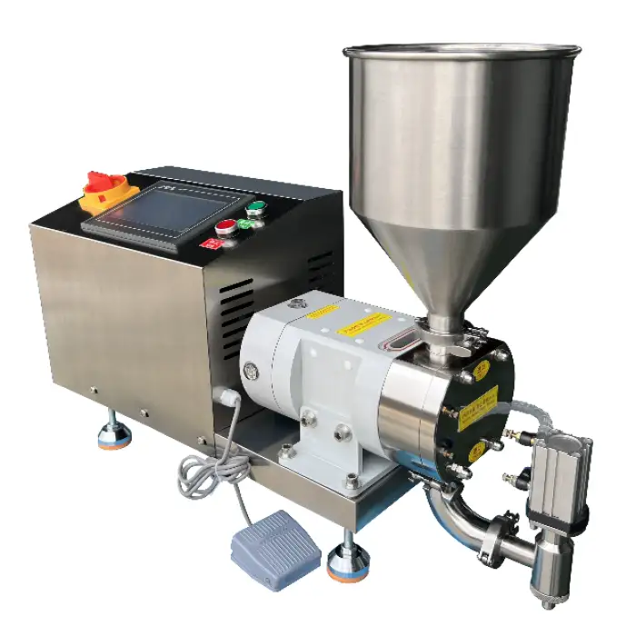 Semi Automatic Servo Lobe Rotor Gear Pump Piston Hard Cream Ice Cream Pint Filler Cream Cheese and Liquid Filling Machine