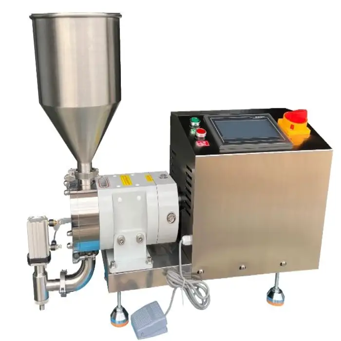 Semi Automatic Servo Lobe Rotor Gear Pump Piston Hard Cream Ice Cream Pint Filler Cream Cheese and Liquid Filling Machine